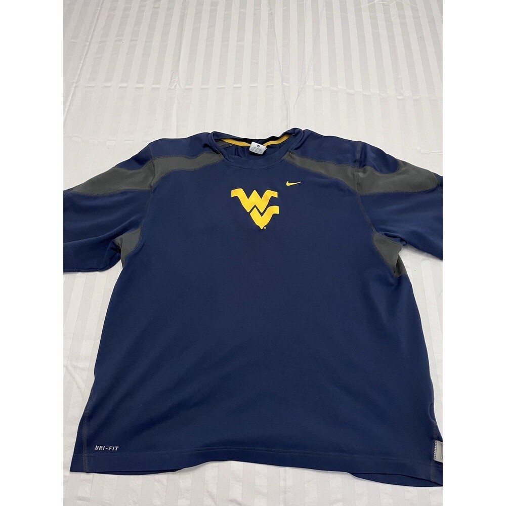 Nike NFL College West Virginia University WVU Sideline Shirt Mens XL Dri Fit